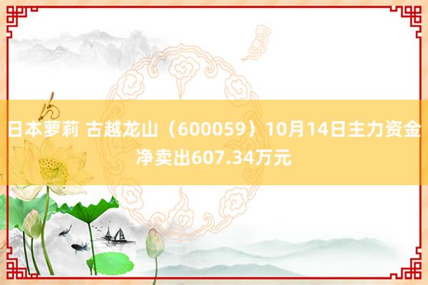 日本萝莉 古越龙山（600059）10月14日主力资金净卖出607.34万元