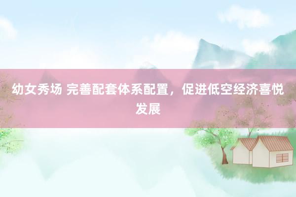 幼女秀场 完善配套体系配置，促进低空经济喜悦发展