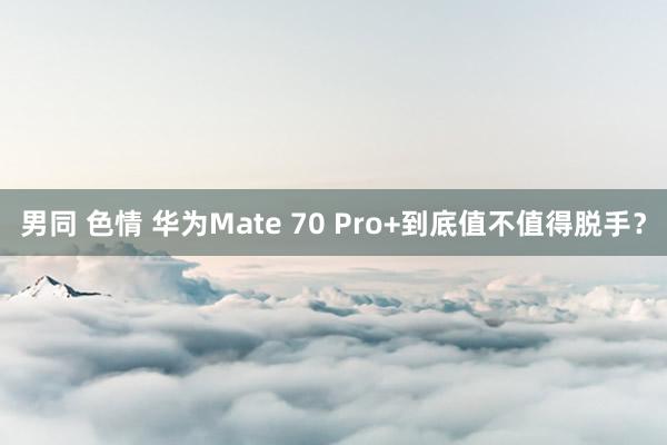 男同 色情 华为Mate 70 Pro+到底值不值得脱手？