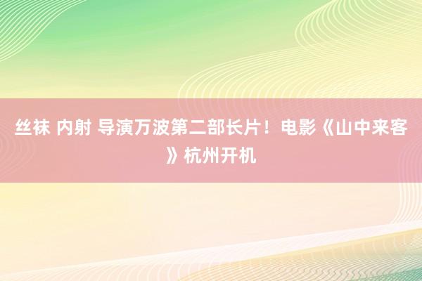 丝袜 内射 导演万波第二部长片！电影《山中来客》杭州开机