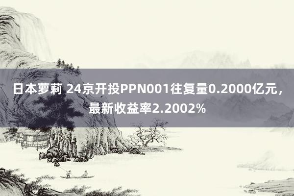 日本萝莉 24京开投PPN001往复量0.2000亿元，最新收益率2.2002%