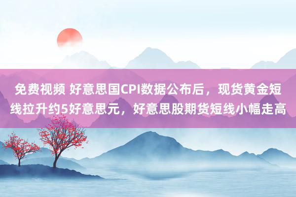 免费视频 好意思国CPI数据公布后，现货黄金短线拉升约5好意思元，好意思股期货短线小幅走高