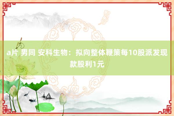 a片 男同 安科生物：拟向整体鞭策每10股派发现款股利1元