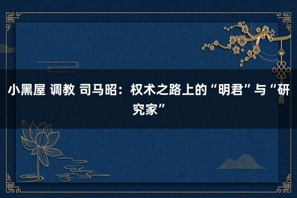 小黑屋 调教 司马昭：权术之路上的“明君”与“研究家”
