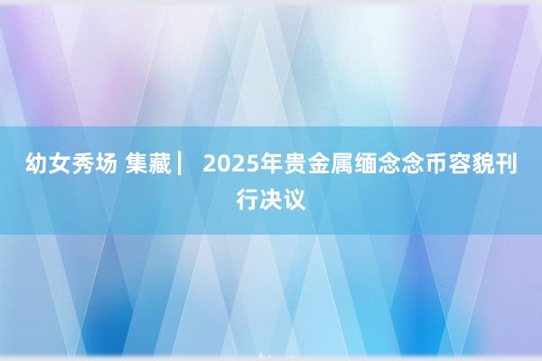 幼女秀场 集藏 ▏2025年贵金属缅念念币容貌刊行决议