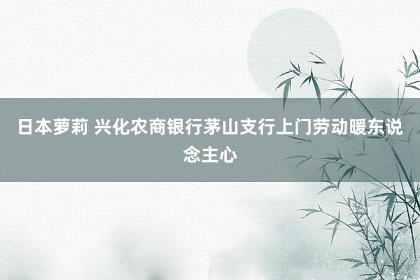 日本萝莉 兴化农商银行茅山支行上门劳动暖东说念主心