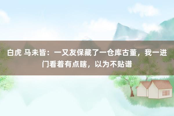 白虎 马未皆：一又友保藏了一仓库古董，我一进门看着有点瞎，以为不贴谱