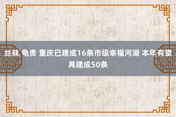丝袜 龟责 重庆已建成16条市级幸福河湖 本年有望再建成50条