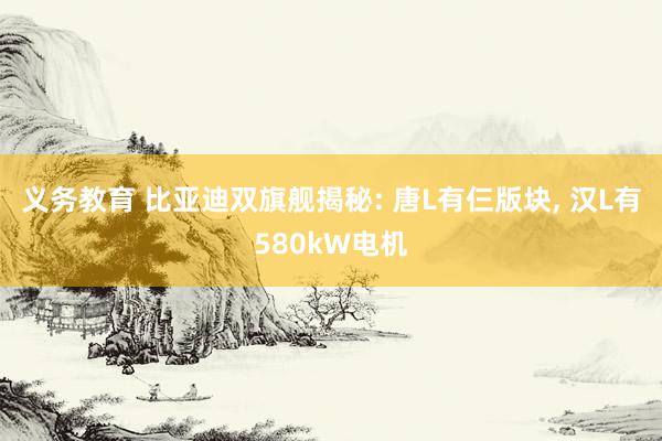 义务教育 比亚迪双旗舰揭秘: 唐L有仨版块， 汉L有580kW电机