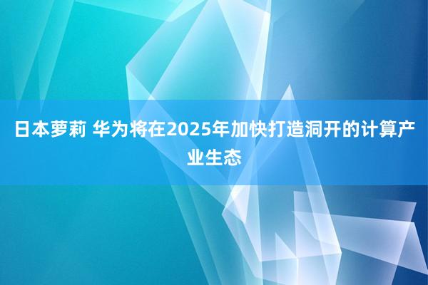 日本萝莉 华为将在2025年加快打造洞开的计算产业生态