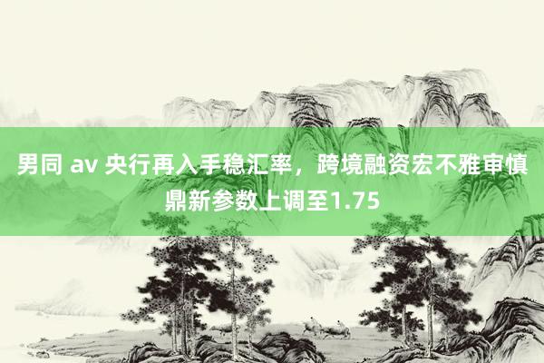 男同 av 央行再入手稳汇率，跨境融资宏不雅审慎鼎新参数上调至1.75