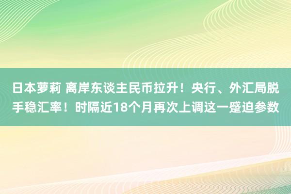 日本萝莉 离岸东谈主民币拉升！央行、外汇局脱手稳汇率！时隔近18个月再次上调这一蹙迫参数