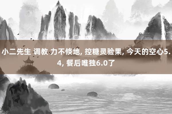小二先生 调教 力不倏地， 控糖灵验果， 今天的空心5.4， 餐后唯独6.0了