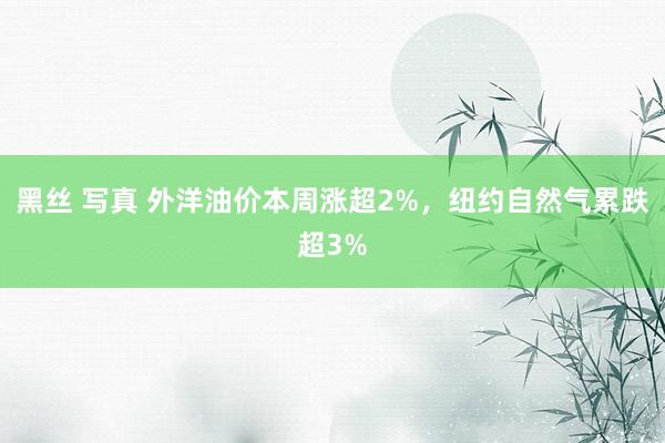 黑丝 写真 外洋油价本周涨超2%，纽约自然气累跌超3%