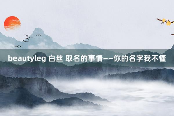 beautyleg 白丝 取名的事情——你的名字我不懂