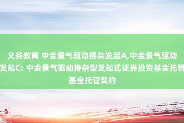 义务教育 中金景气驱动搀杂发起A,中金景气驱动搀杂发起C: 中金景气驱动搀杂型发起式证券投资基金托管契约