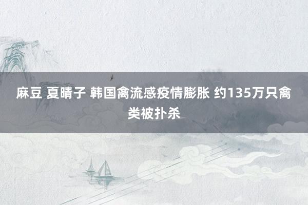 麻豆 夏晴子 韩国禽流感疫情膨胀 约135万只禽类被扑杀