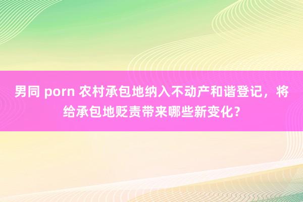 男同 porn 农村承包地纳入不动产和谐登记，将给承包地贬责带来哪些新变化？