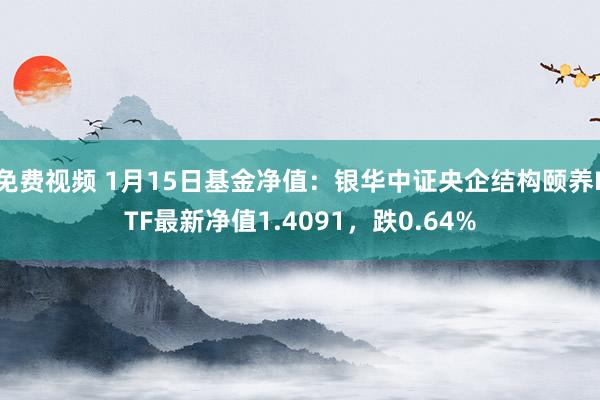 免费视频 1月15日基金净值：银华中证央企结构颐养ETF最新净值1.4091，跌0.64%