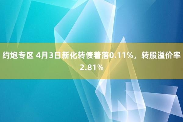 约炮专区 4月3日新化转债着落0.11%，转股溢价率2.81%