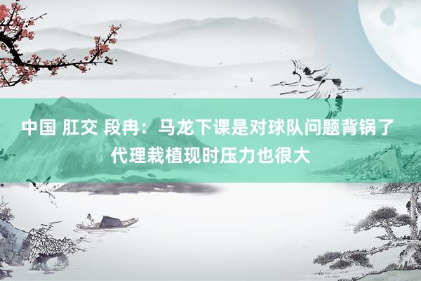 中国 肛交 段冉：马龙下课是对球队问题背锅了 代理栽植现时压力也很大