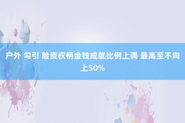 户外 勾引 险资权柄金钱成就比例上调 最高至不向上50%