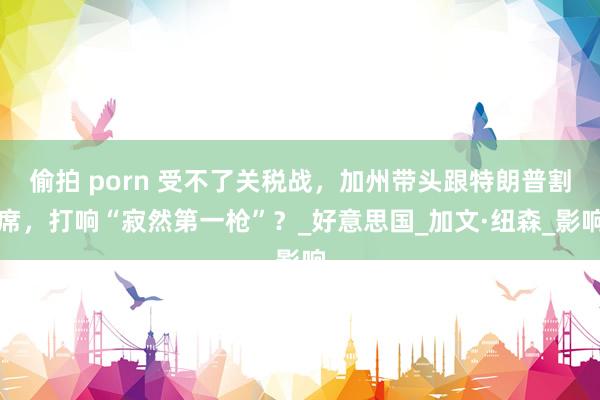 偷拍 porn 受不了关税战，加州带头跟特朗普割席，打响“寂然第一枪”？_好意思国_加文·纽森_影响