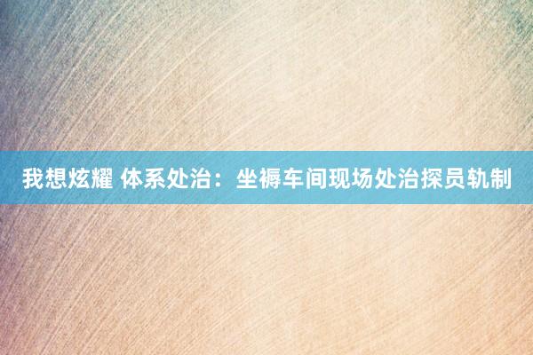 我想炫耀 体系处治：坐褥车间现场处治探员轨制