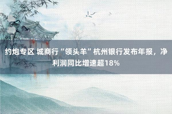 约炮专区 城商行“领头羊”杭州银行发布年报，净利润同比增速超18%