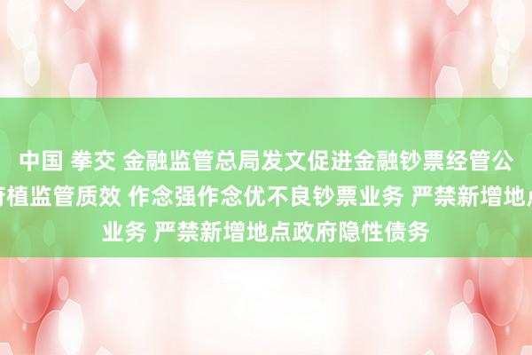 中国 拳交 金融监管总局发文促进金融钞票经管公司高质地发展莳植监管质效 作念强作念优不良钞票业务 严禁新增地点政府隐性债务