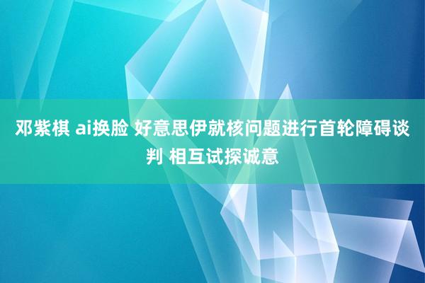 邓紫棋 ai换脸 好意思伊就核问题进行首轮障碍谈判 相互试探诚意