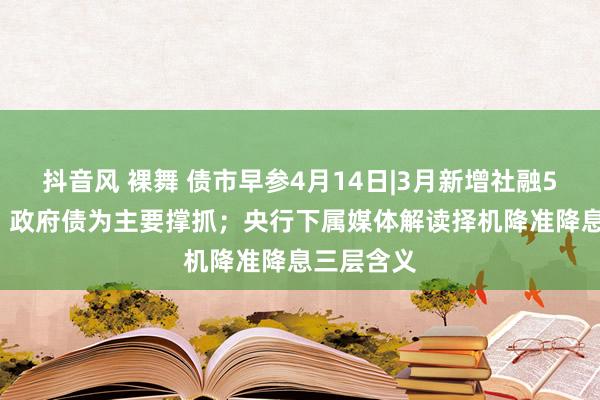 抖音风 裸舞 债市早参4月14日|3月新增社融5.89万亿，政府债为主要撑抓；央行下属媒体解读择机降准降息三层含义