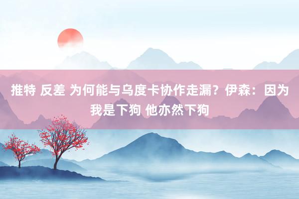 推特 反差 为何能与乌度卡协作走漏？伊森：因为我是下狗 他亦然下狗