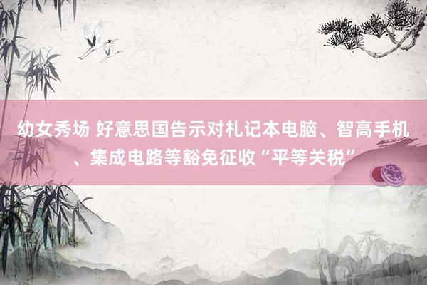 幼女秀场 好意思国告示对札记本电脑、智高手机、集成电路等豁免征收“平等关税”